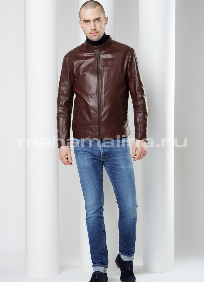 Кожаная куртка мужская модель № KP-223 в рассрочку
