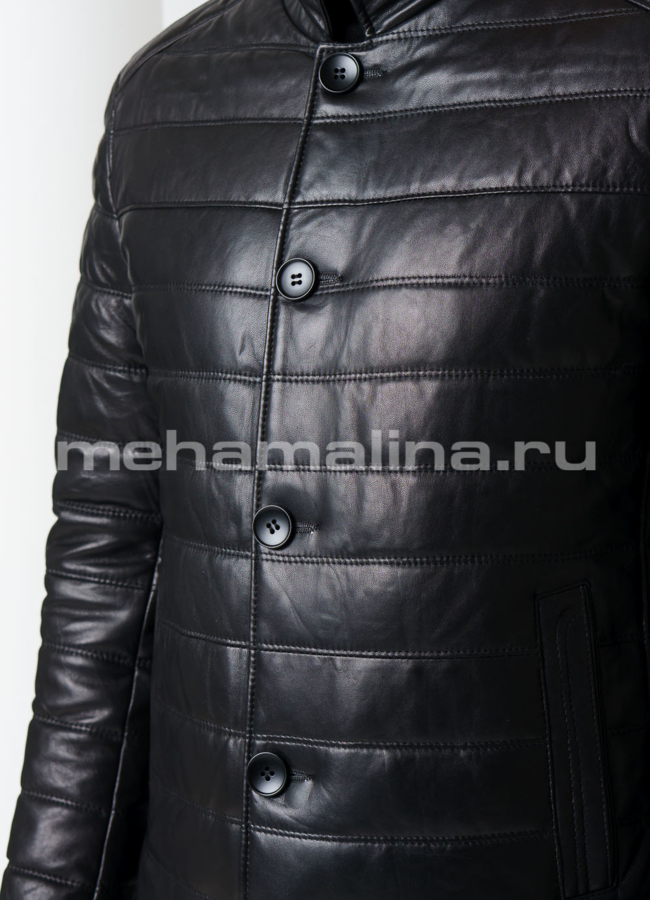 Кожаная куртка модель № KP-216 универмаг малина