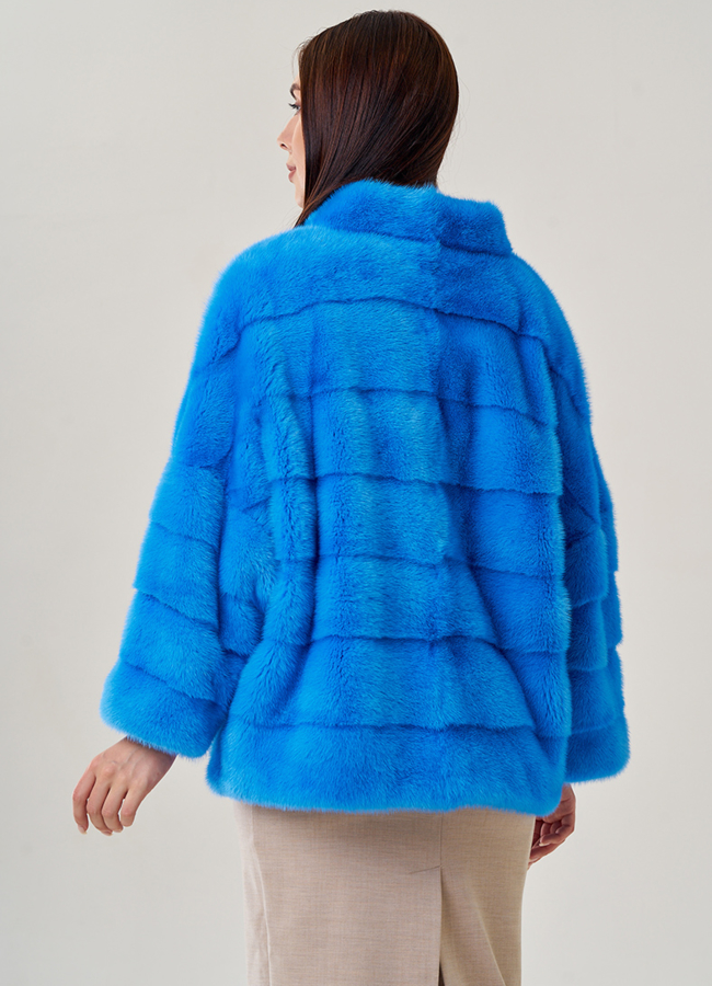 Куртка из норки голубого цвета модель № 2200 в кредит