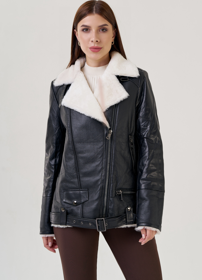 фото Куртка женская из натуральной кожи модель № 23260