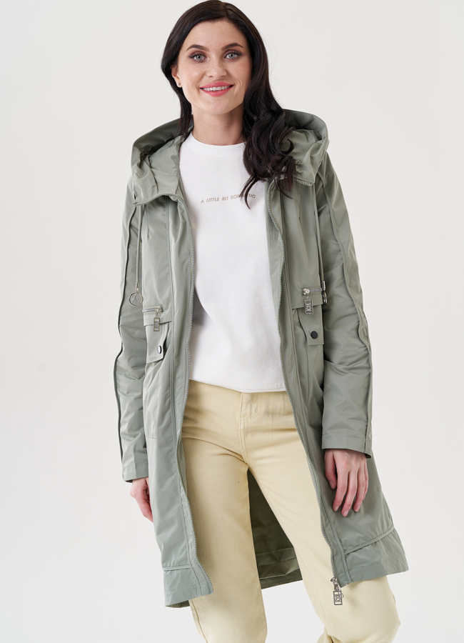 Плащ женский с капюшоном  модель № 24473 универмаг малина