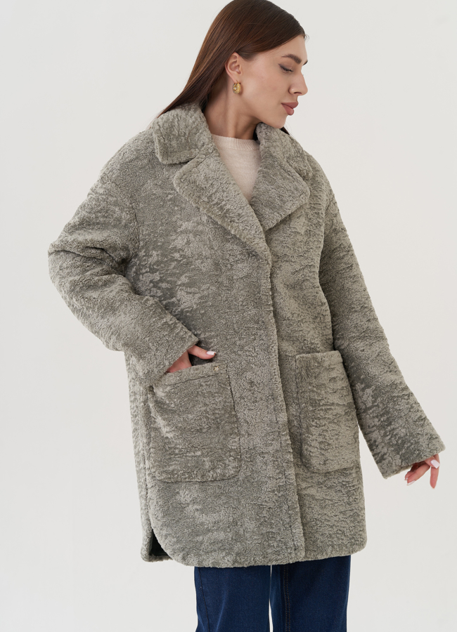 Полупальто женское с английским воротником модель № 25558 в кредит