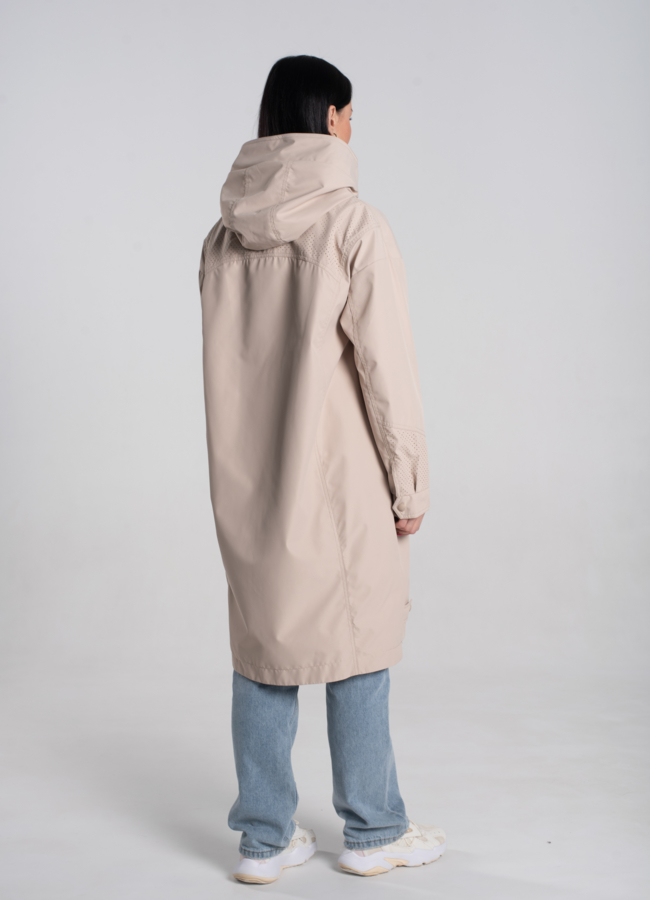 Плащ женский бежевого цвета  модель № 24480 универмаг малина
