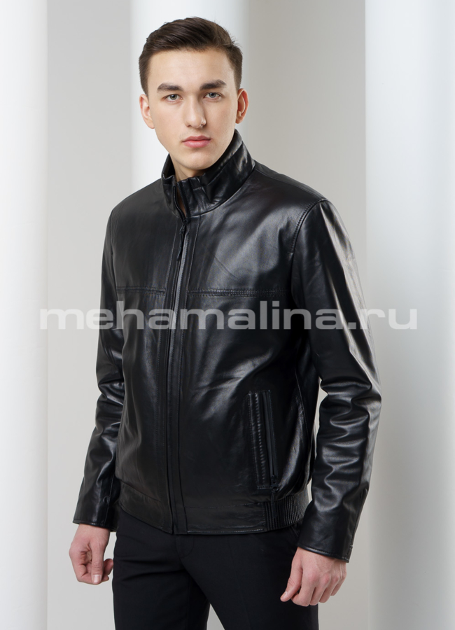 Мужская куртка модель № KP-164 меха малина