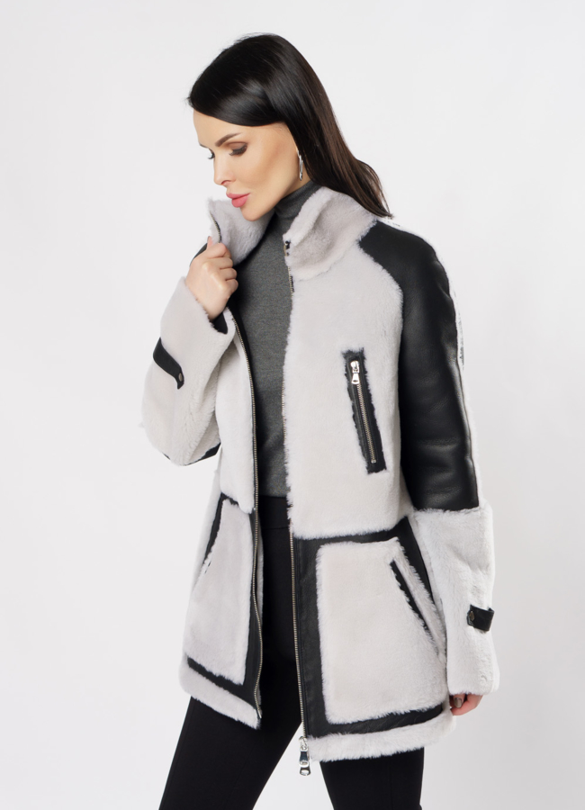 Дубленка пилот из натуральной кожи  модель № 3634 универмаг малина