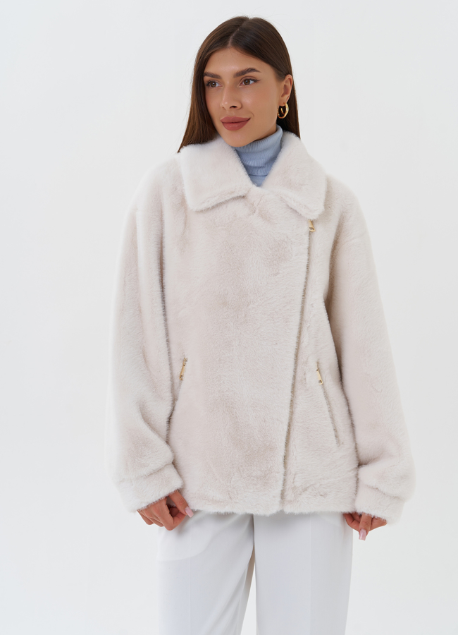 Пальто-косуха из эко меха  модель № 27690 в рассрочку