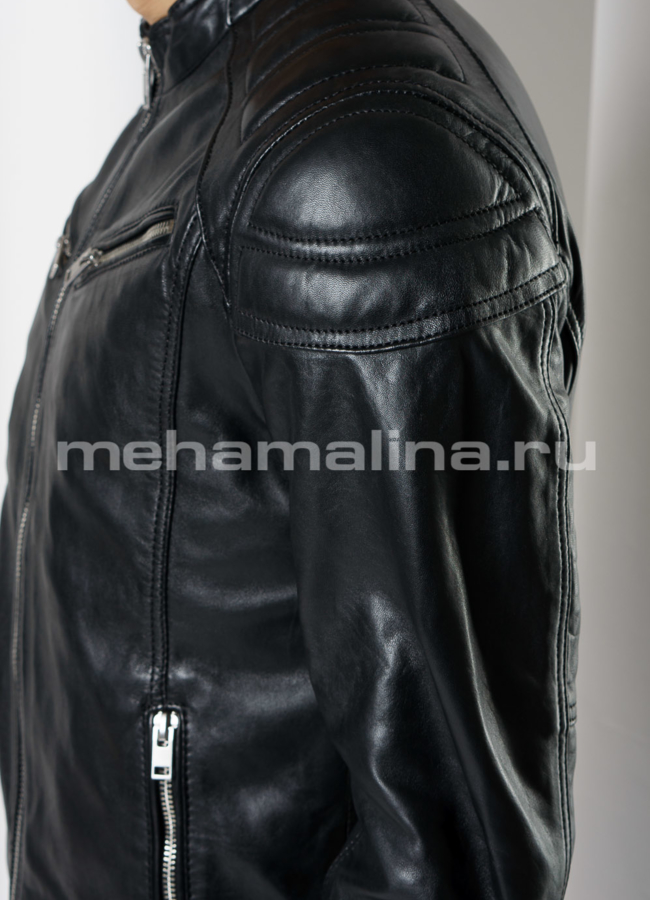 Мото куртка из натуральной кожи  модель № Boxter универмаг малина