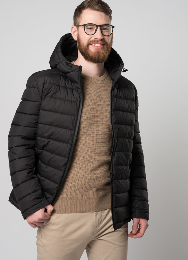 Мужская утепленная куртка с капюшоном модель № M9033 универмаг малина