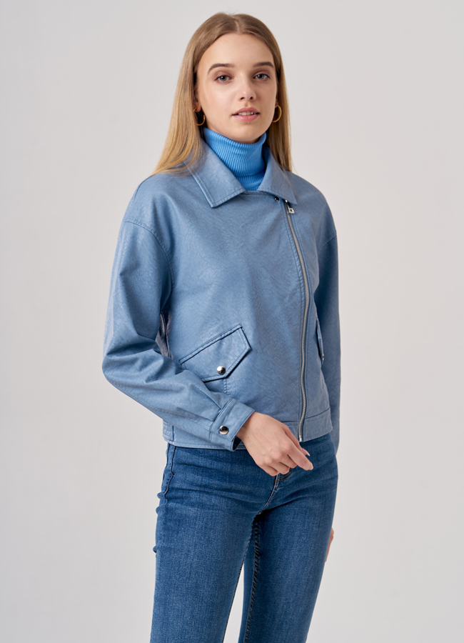 Куртка оверсайз голубого цвета модель № 20627 универмаг малина