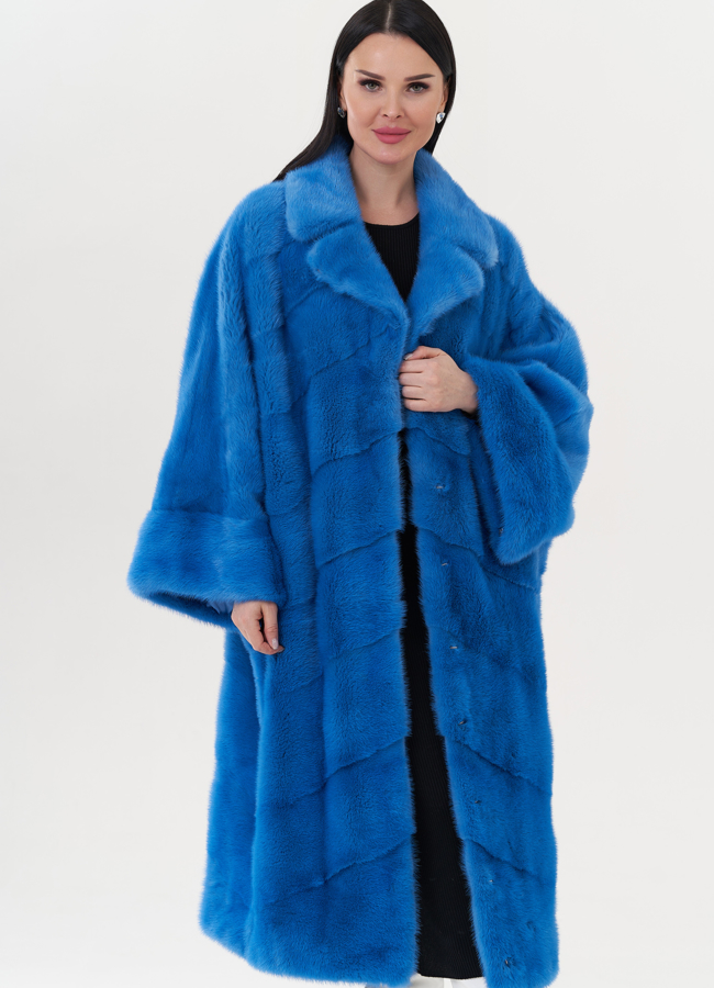 Шуба из норки оверсайз модель № 83713 меха малина