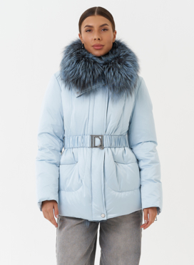 Пуховик с мехом чернобурки