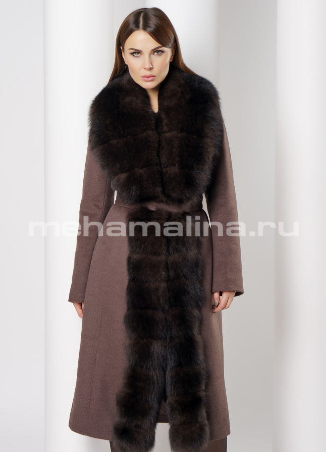 фото Пальто Oksa с мехом модель № 7434