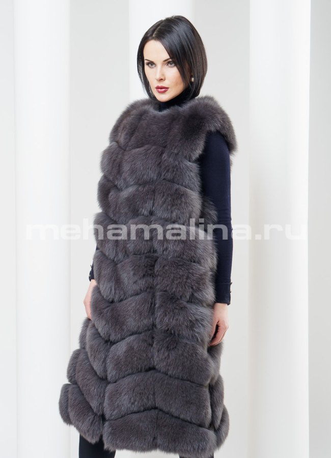 фото Меховой жилет из песца модель № S-368