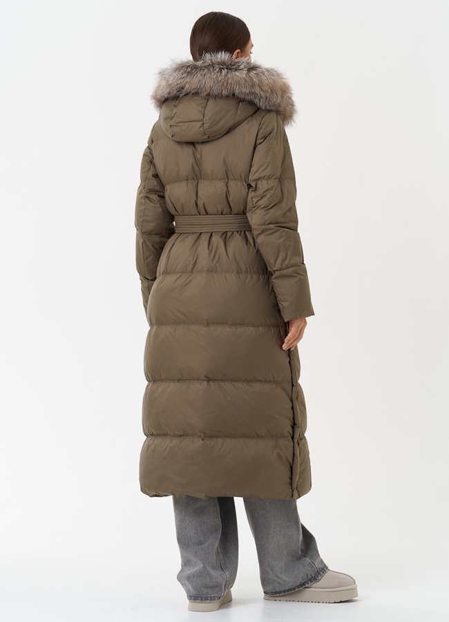 Пуховик с мехом песца модель № 28497 универмаг малина