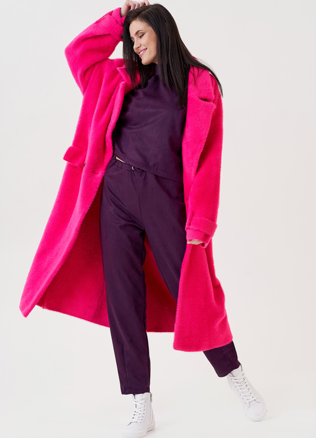 Длинный кардиган в цвете фуксия модель № 75698 универмаг малина