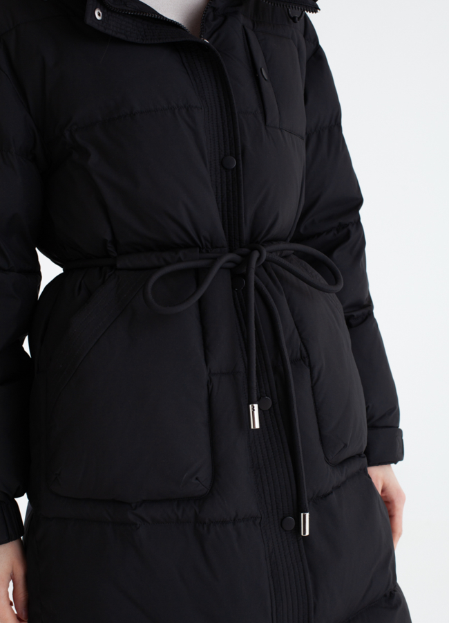 Женский пуховик черного цвета модель № 23340 в рассрочку