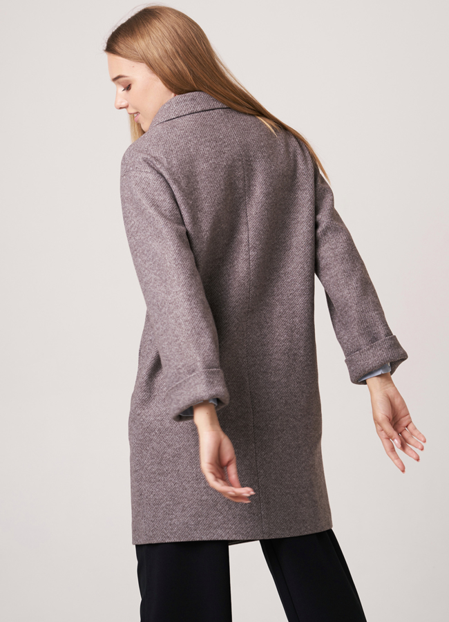 Пальто с английским воротником модель № 5521 в кредит