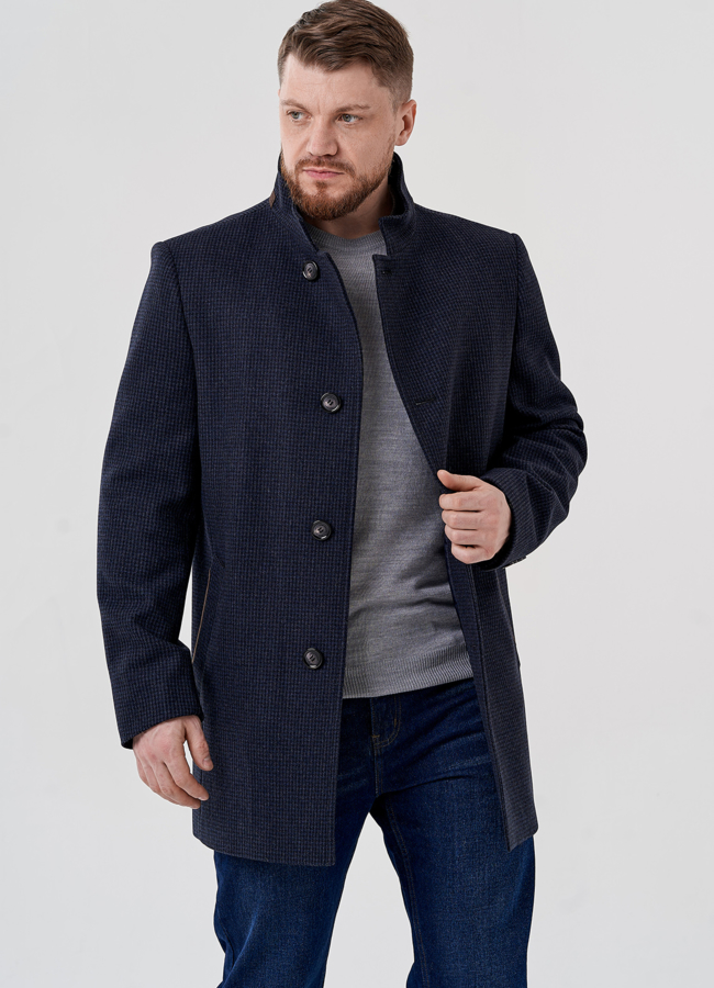Мужское пальто в темно-синем цвете  модель № 24412 универмаг малина