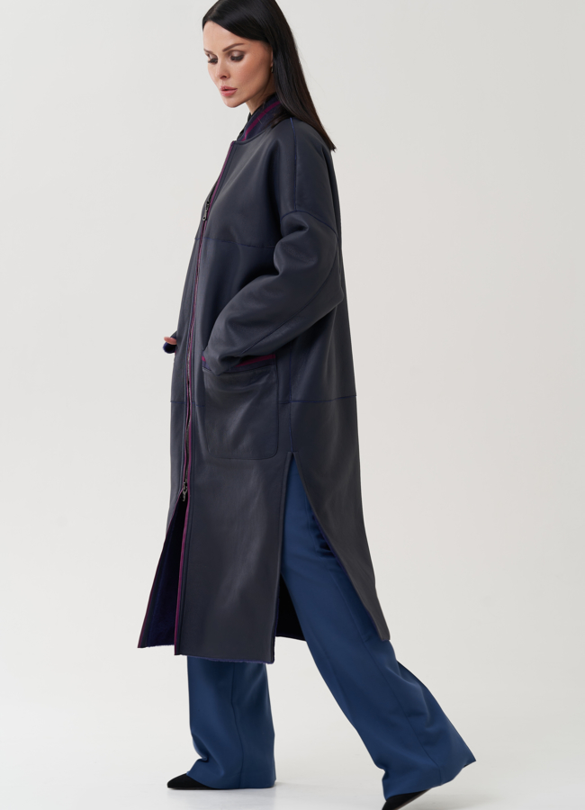 Женская дубленка из натуральной кожи модель № 25289 универмаг малина