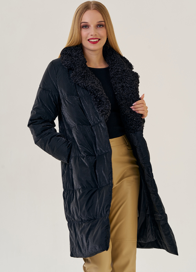 фото Женский пуховик с английским воротником  модель № 23206