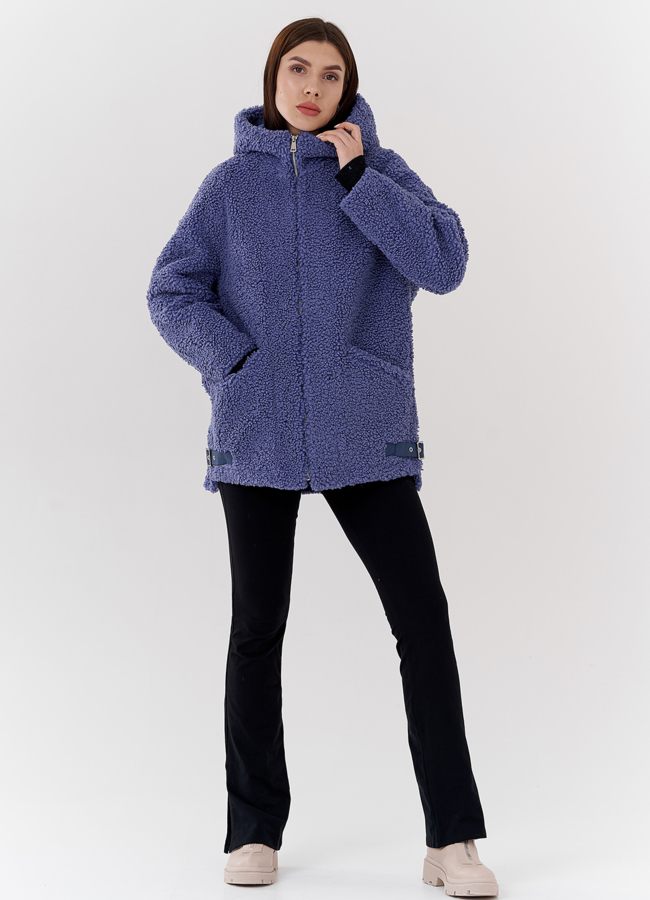 Женская куртка из искусственного меха в синем цвете модель № 24324 универмаг малина