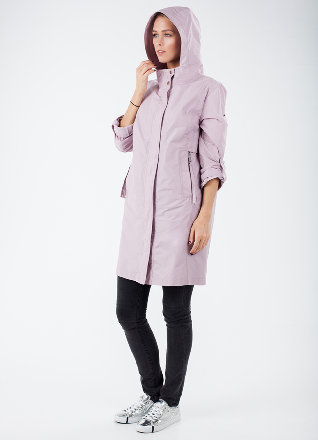 Куртка демисезонная  модель № 069 меха малина