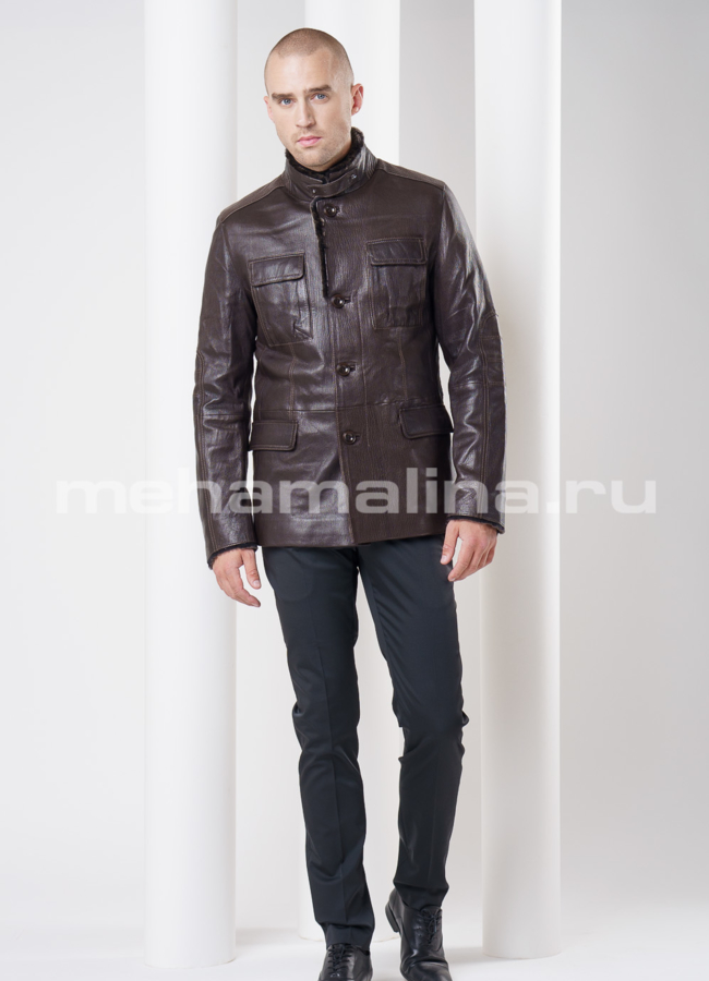 Мужская дубленка, цвет коричневый модель № DM-79 универмаг малина