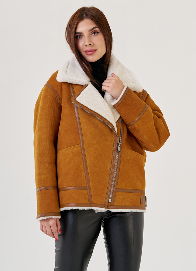 Женская дубленка косуха  модель № 23356 в кредит