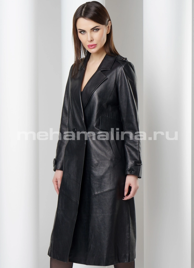 Плащ кожаный модель № K-433 универмаг малина