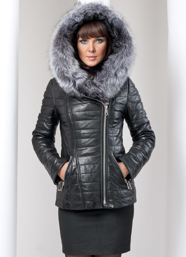 фото Кожаная куртка с мехом модель № К-5
