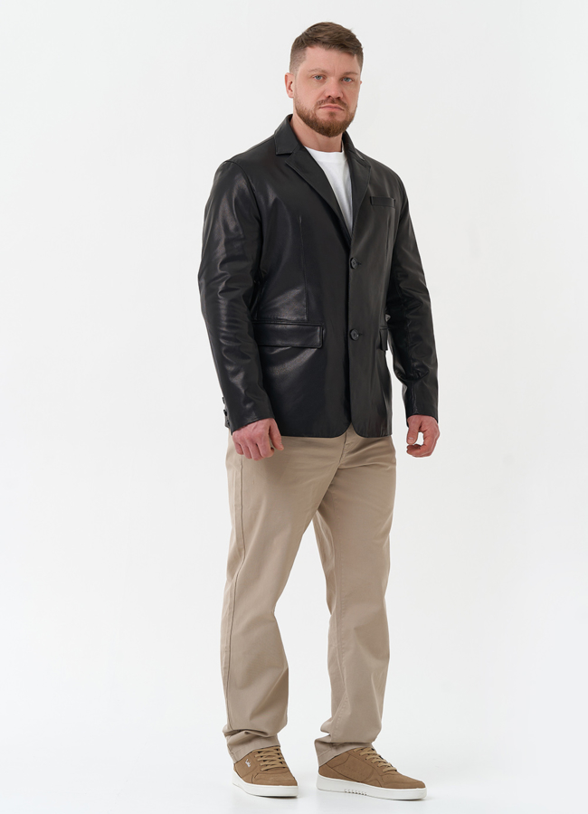 Мужской пиджак из натуральной кожи модель № 30072 в кредит Мужской пиджак из натуральной кожи модель № 30072 в кредит