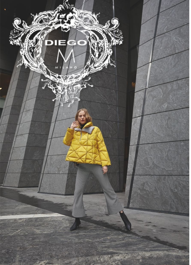 Пуховик премиум DiegoM модель № П-370 меха малина