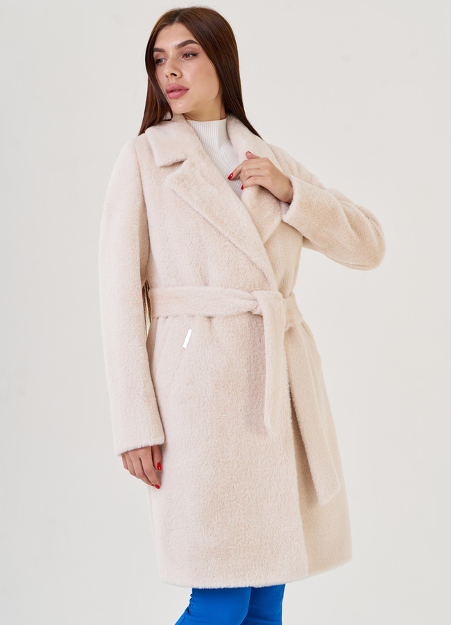 Светлое демисезонное пальто  модель № 79165 универмаг малина