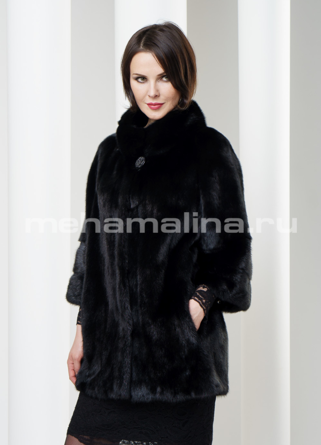 фото Жакет из норки, цвет черный 