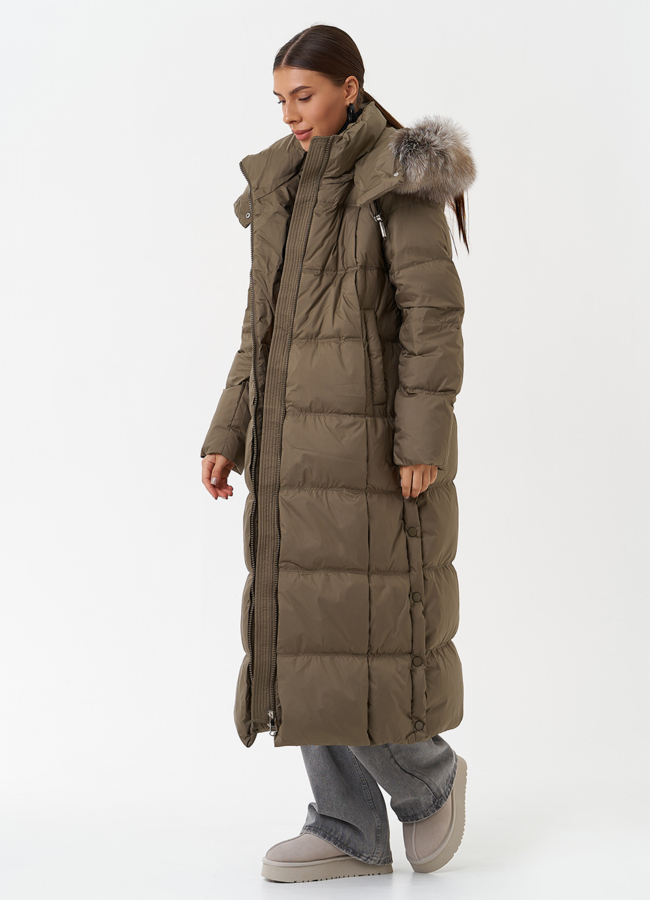 Пуховик с мехом песца модель № 28497 универмаг малина