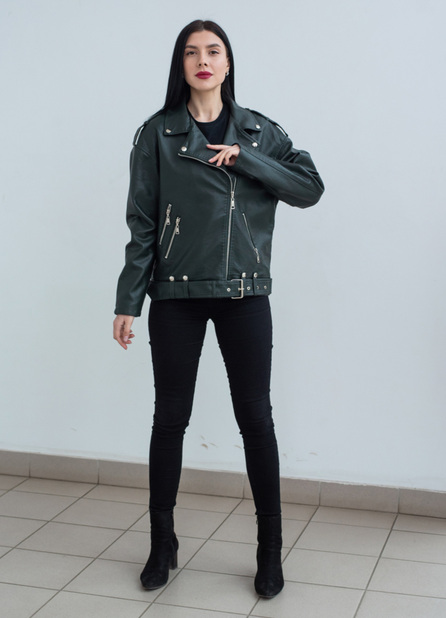 Женская куртка - косуха из эко кожи модель № 22824 в рассрочку