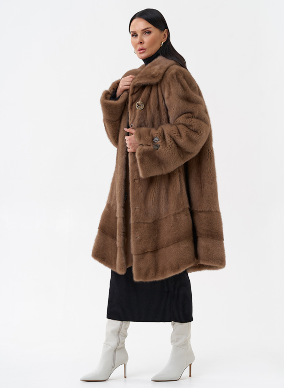 Норковая шуба с воротником