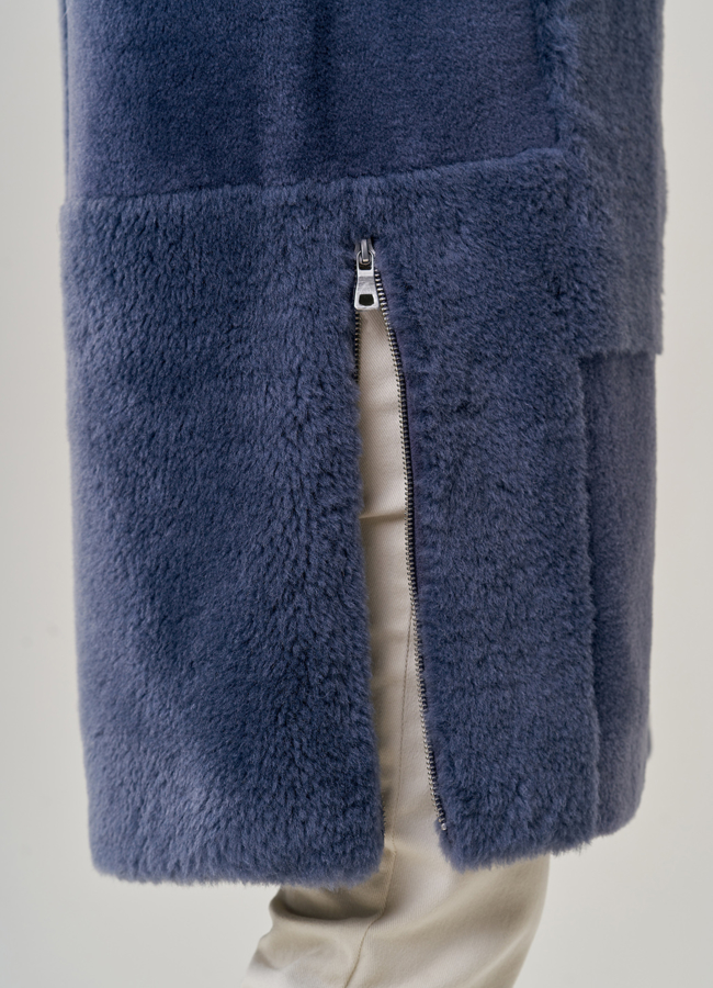 Женское пальто из шерсти с капюшоном модель № 19082 в рассрочку