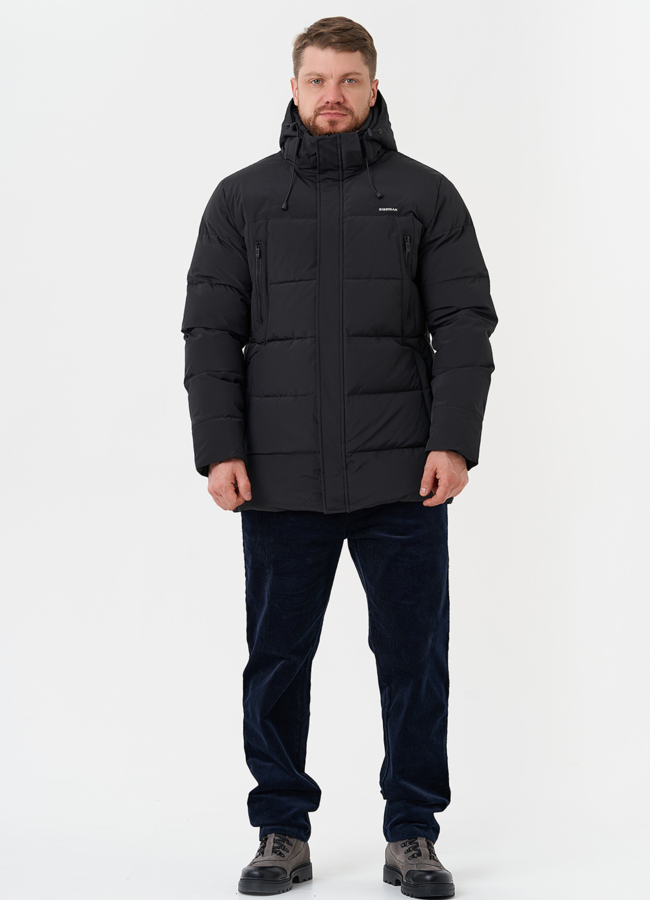 Пуховик на био пухе с капюшоном модель № 28265 меха малина