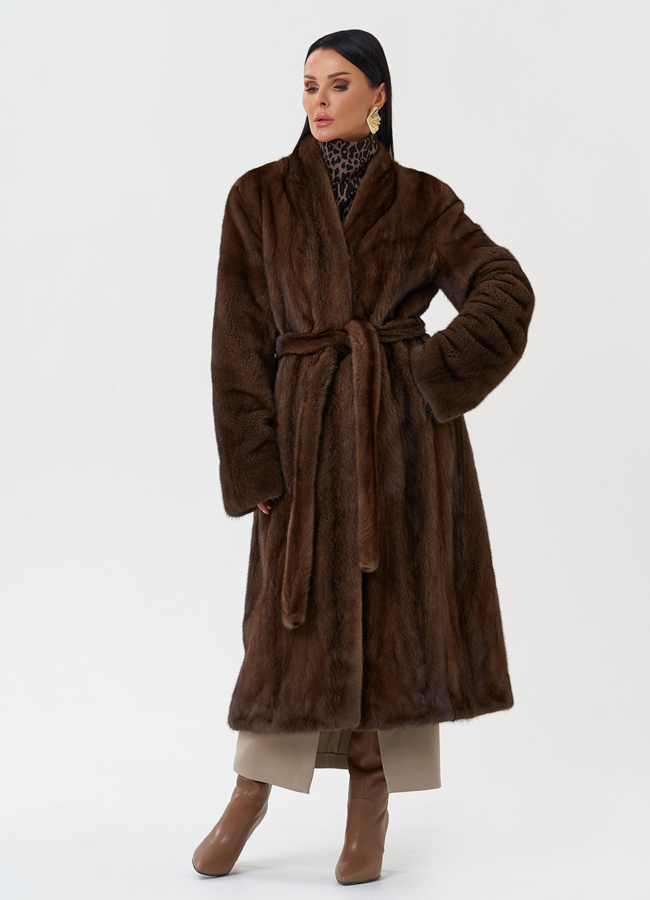 фото Шуба из меха скандинавской норки модель № 28632