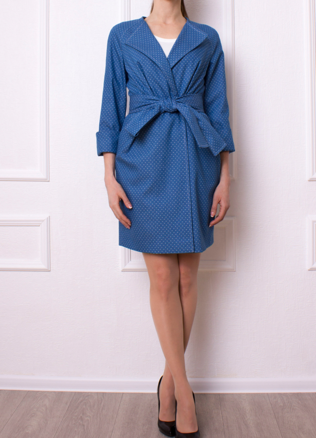 Тренч с принтом модель № BP-162 меха малина