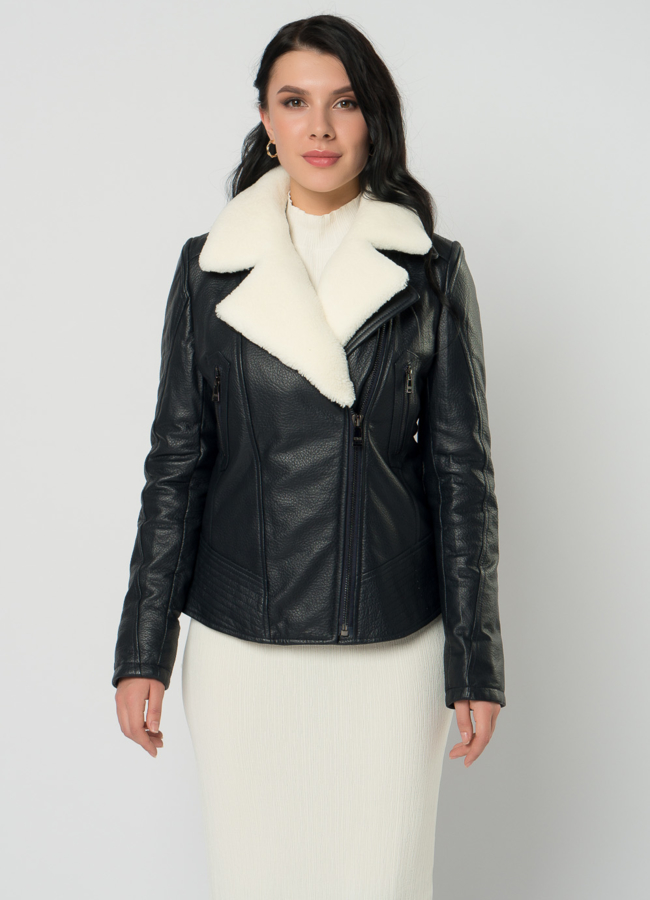 Куртка из натуральной кожи с мехом модель № 62294 универмаг малина