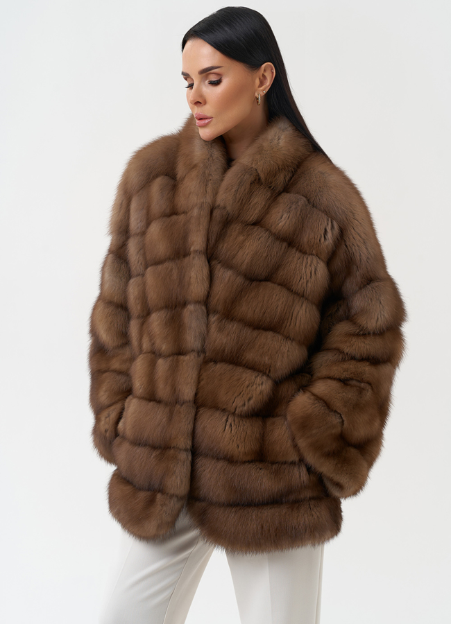 Шуба из куницы с воротником шаль модель № 30478 в рассрочку Шуба из куницы с воротником шаль модель № 30478 в рассрочку