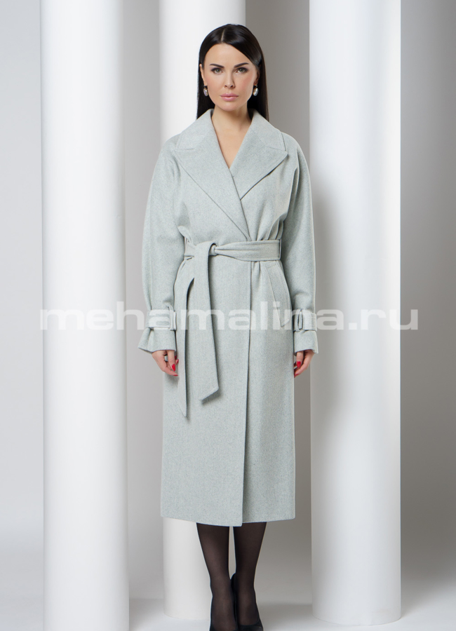 Длинное пальто с английским воротником  модель № 2699 в кредит