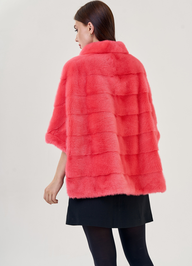 Шуба из норки розового цвета модель № 23112 в кредит