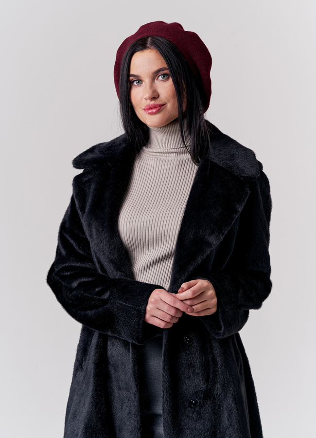 фото Берет женский цвета бордо модель № 21751