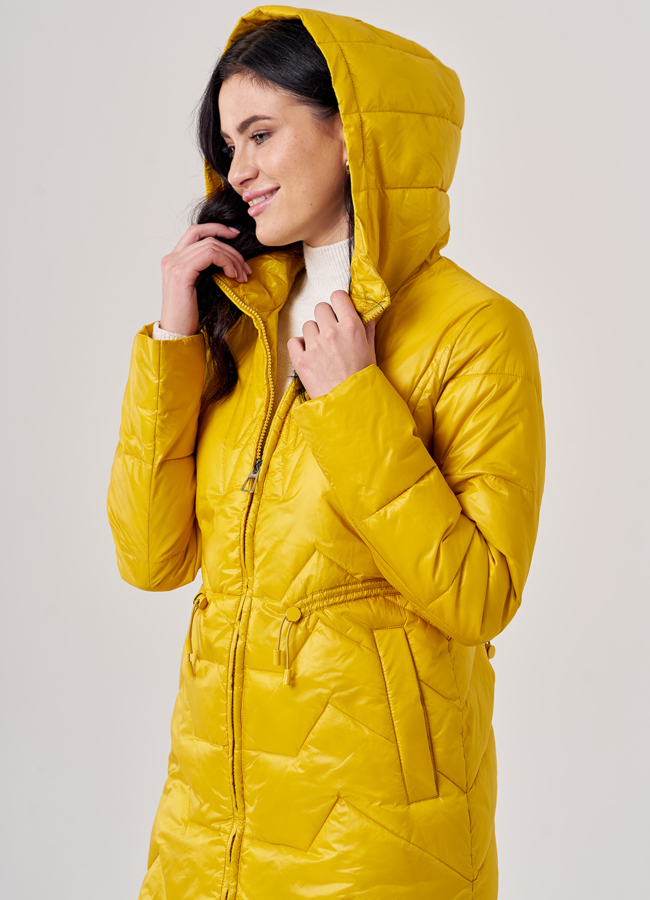 Полупальто женское желтого цвета модель № 20600 универмаг малина