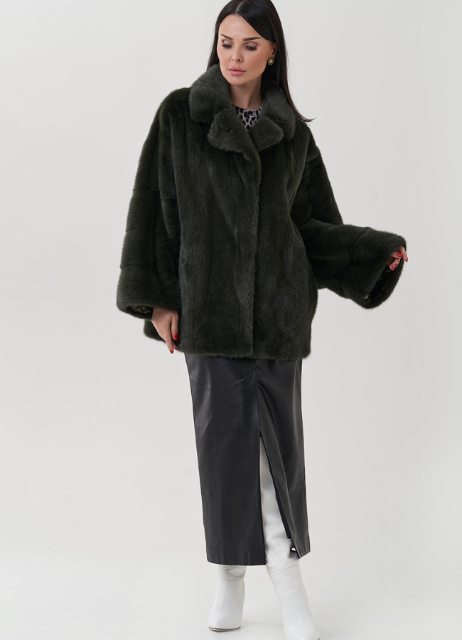 фото Шуба из норки с английским воротником  модель № 24813