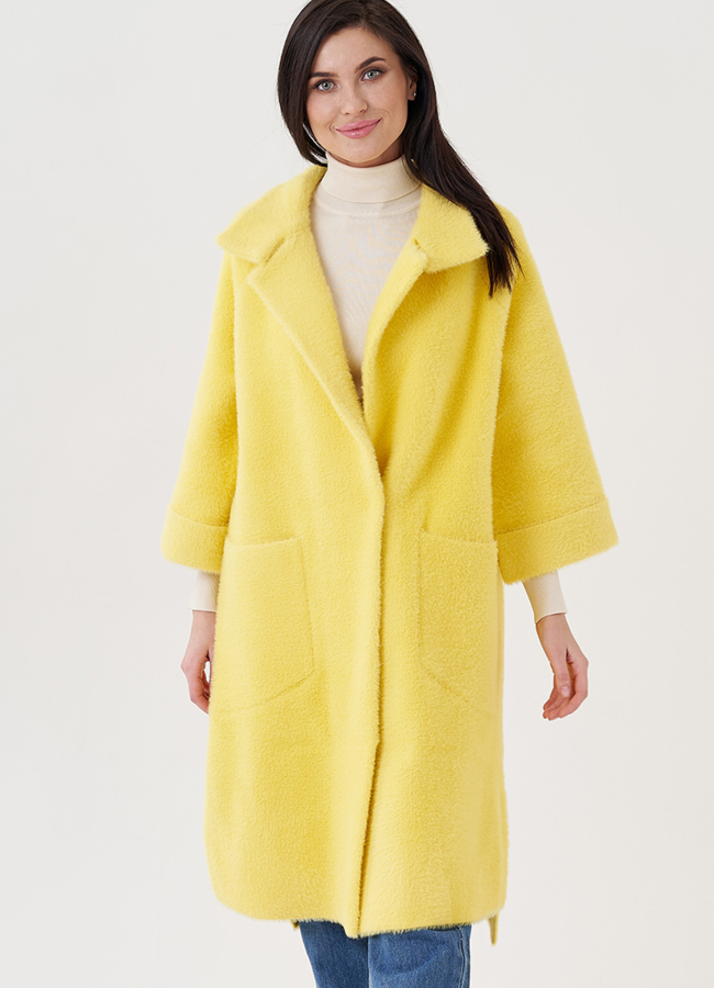 Кардиган свободного кроя желтого цвета модель № 76522 универмаг малина