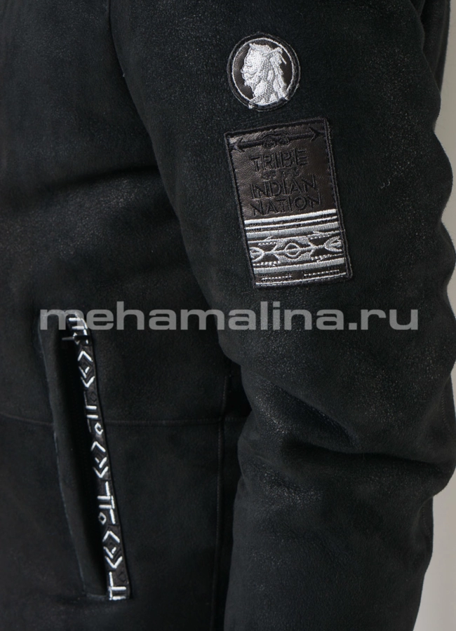 Мужская дубленка на молнии модель № DM-125 в рассрочку